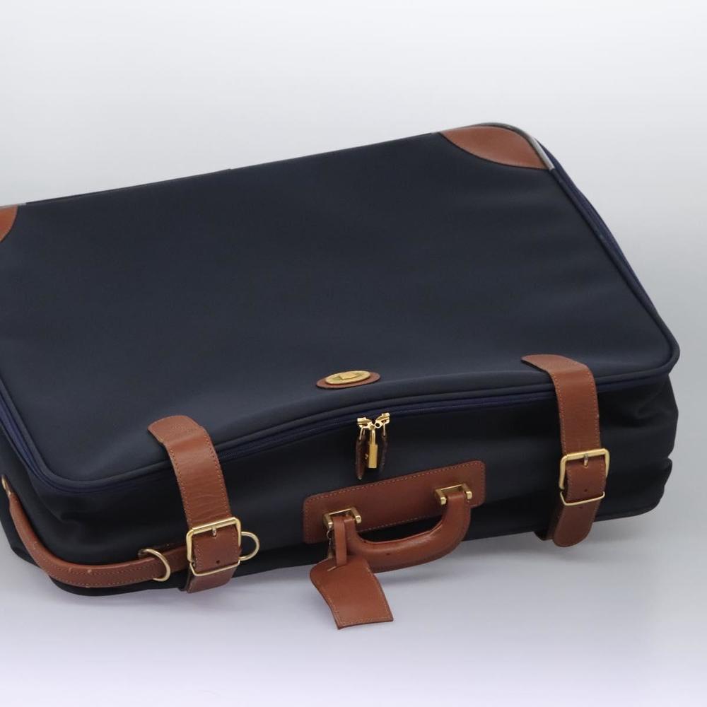 Burberrys Travel Case Boston Bag PVC Navy Brown Auth ti2922 - Picture 6 of 16